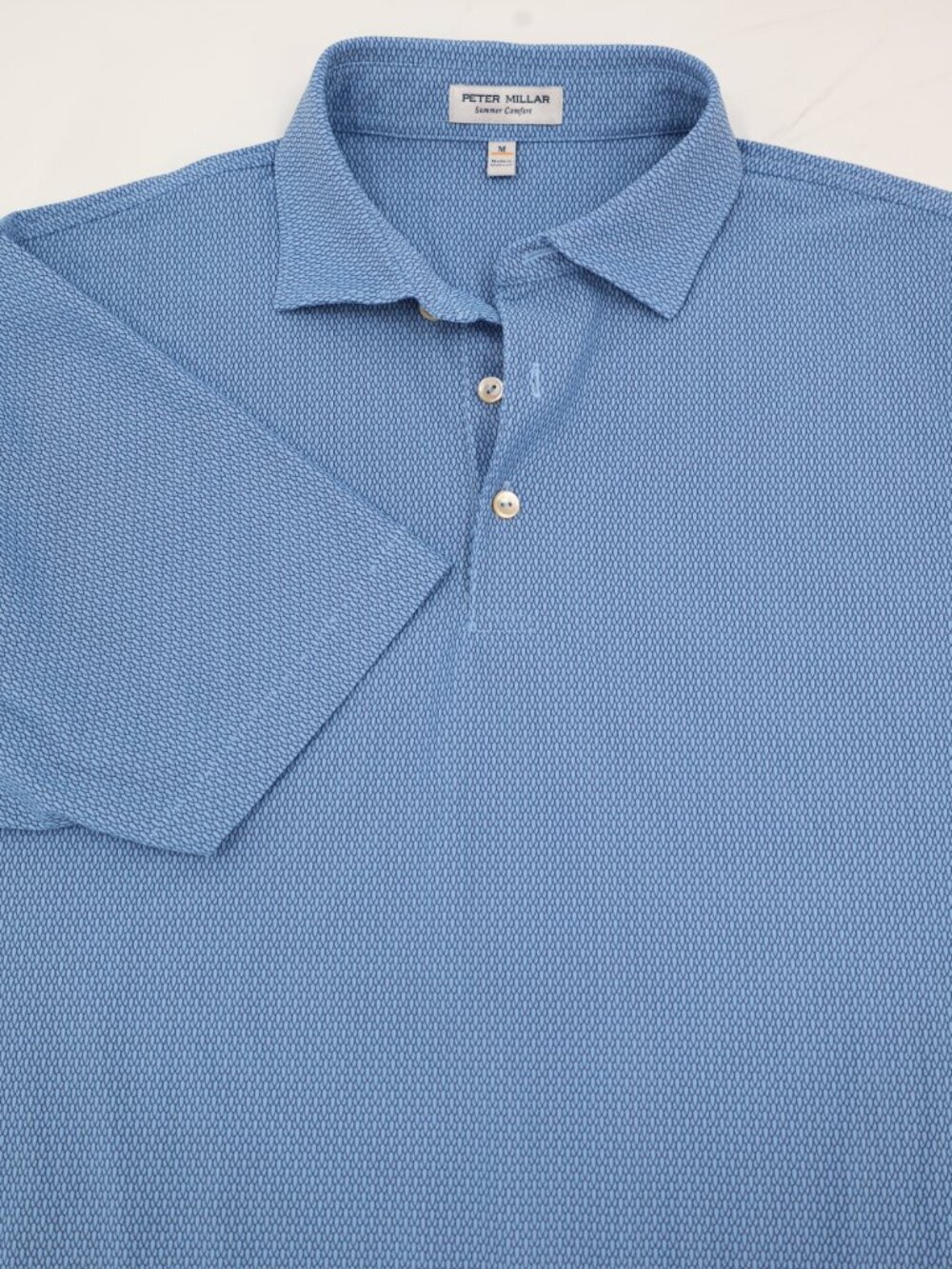 Peter Millar Polo Shirt Mens Medium Summer Comfort Performance jersey AOP Golf